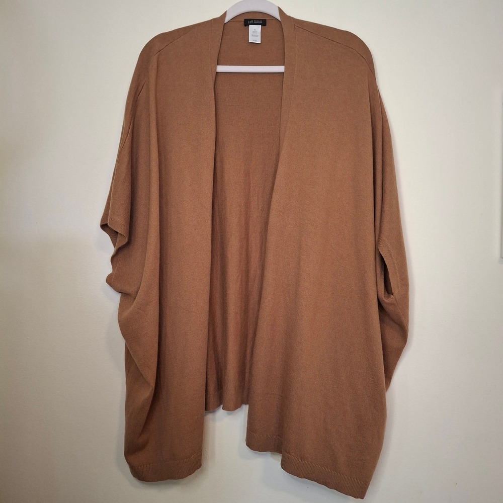 J. Jill Wearever Womens Small Medium Large Poncho Wrap Cardigan Brown Open Front